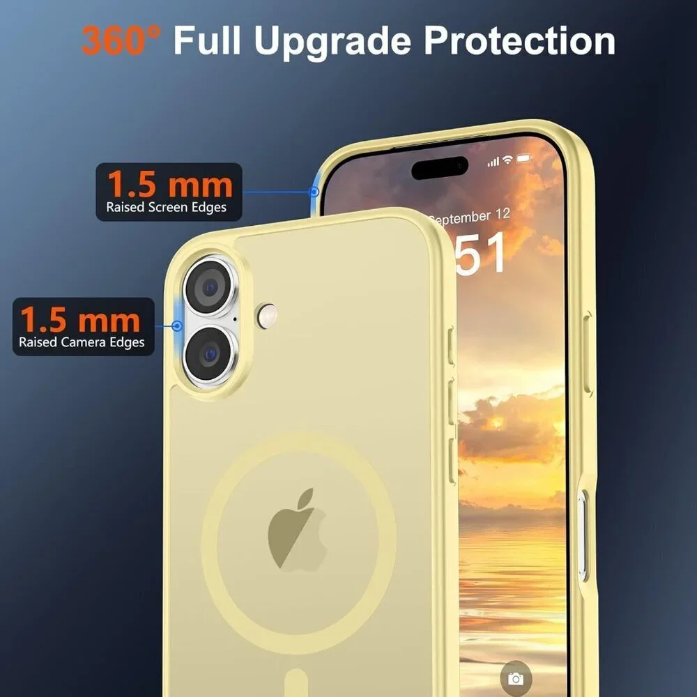 Buttercream Yellow I-phone 17 Pro Max Case Compatible Mag Safe Matte Shockproof